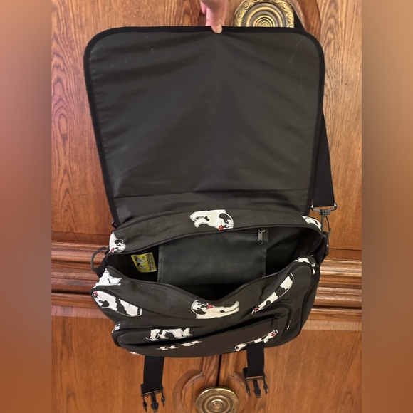 VTG Big Dogs 100% Cotton Canvas Traveler Expandable Messenger Bag Bernard- RARE - Picture 5 of 14